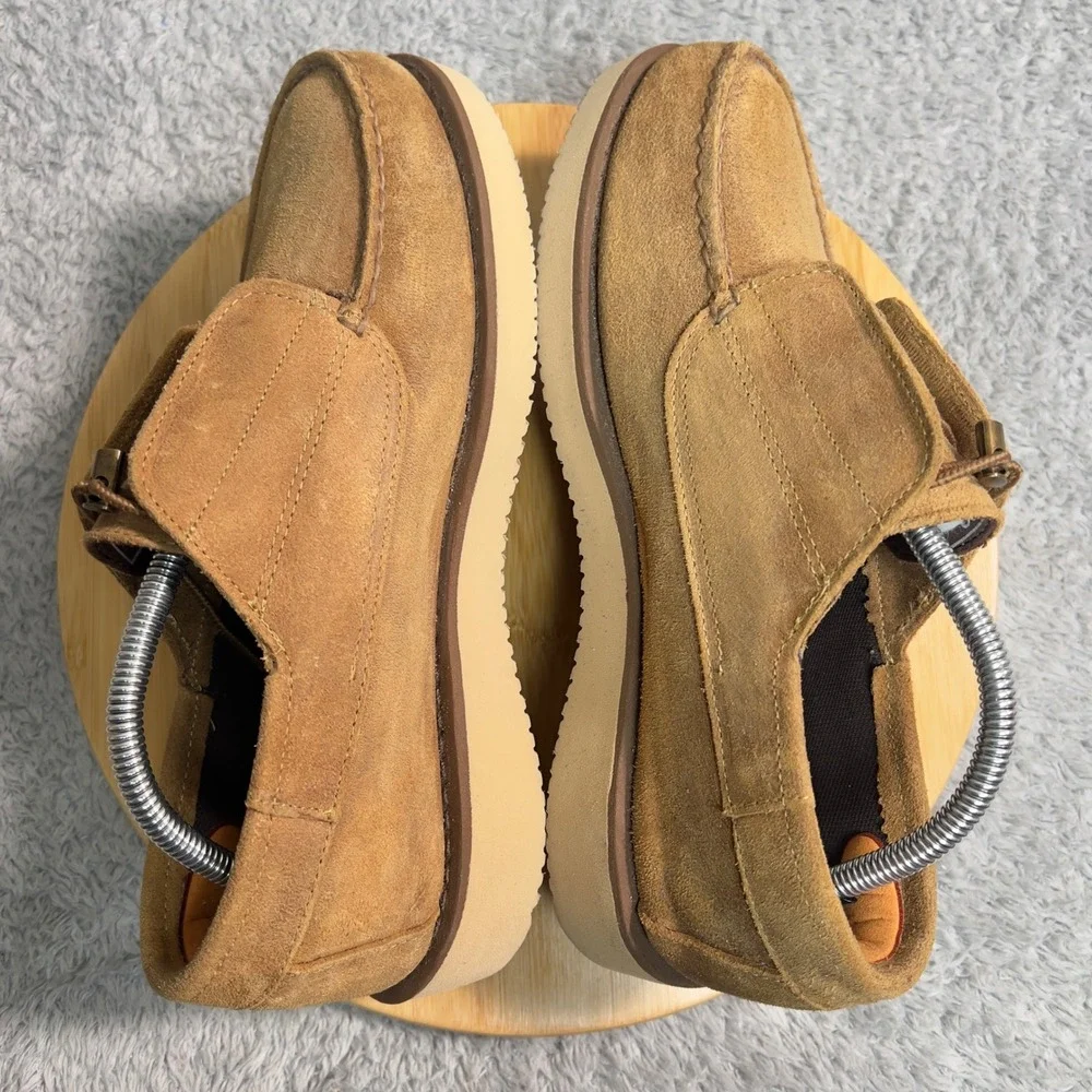 Sebago Suede‎ Shoes Mens 9.5 Tan Moc Toe Loafers Vibram  display picture 1
